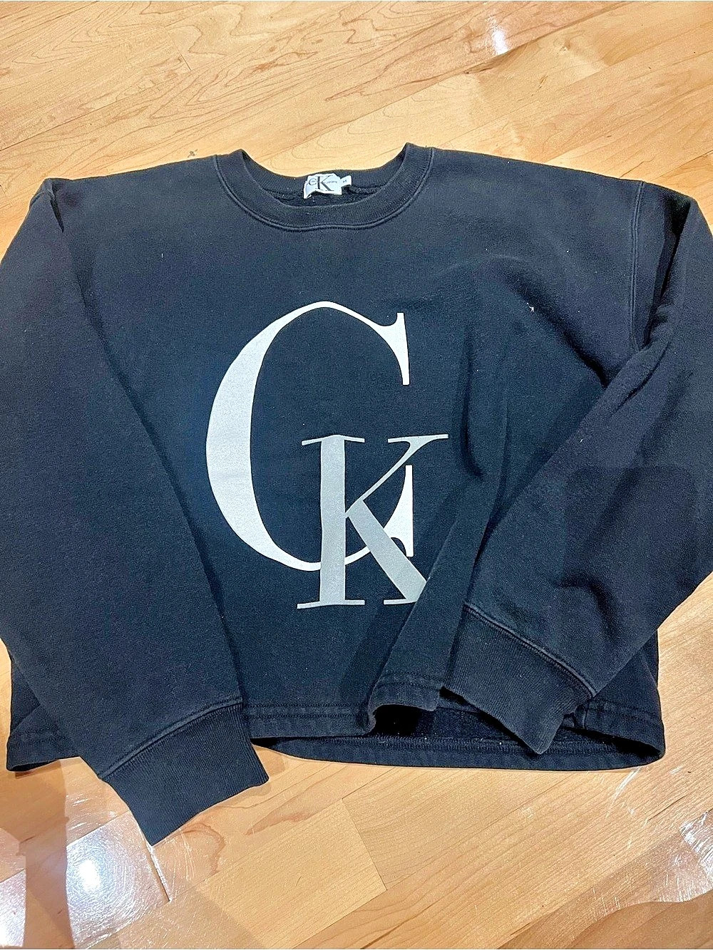 VINTAGE Calvin Klein Jeans Logo Sweatshirt Black Medium